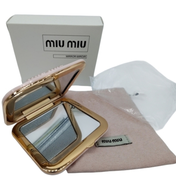 Miu Miu Accessories - NIB Miu Miu Pink Matelassé Compact Mirror Dust Bag Box VIP GWP Beauty